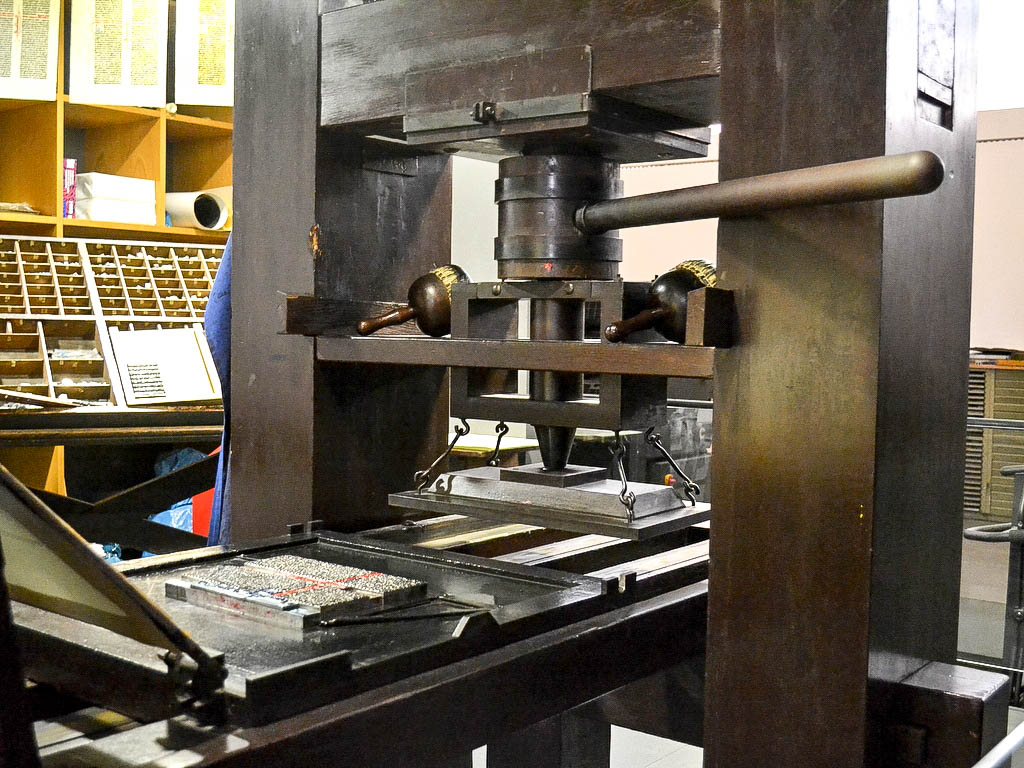 Druckerpresse im Gutenberg Museum