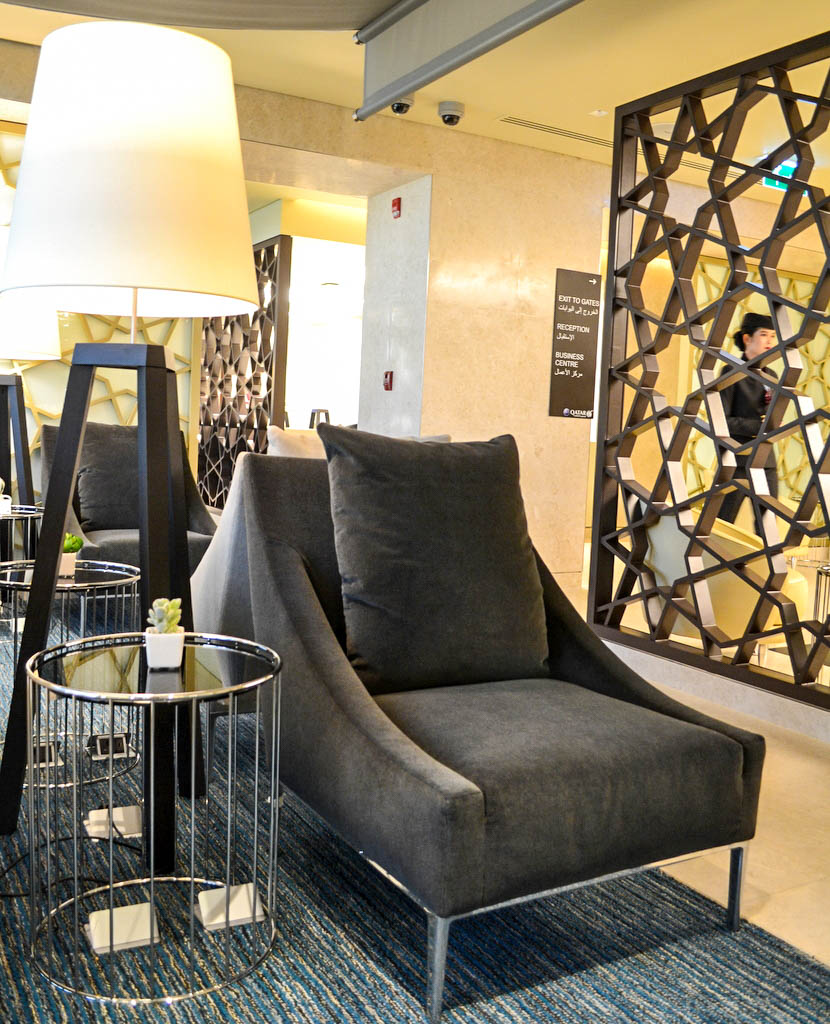 Sessel in der Qatar Airways Lounge Bangkok