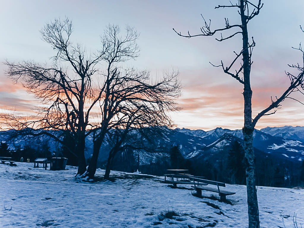 Gaisberg Sonnenaufgang im Winter